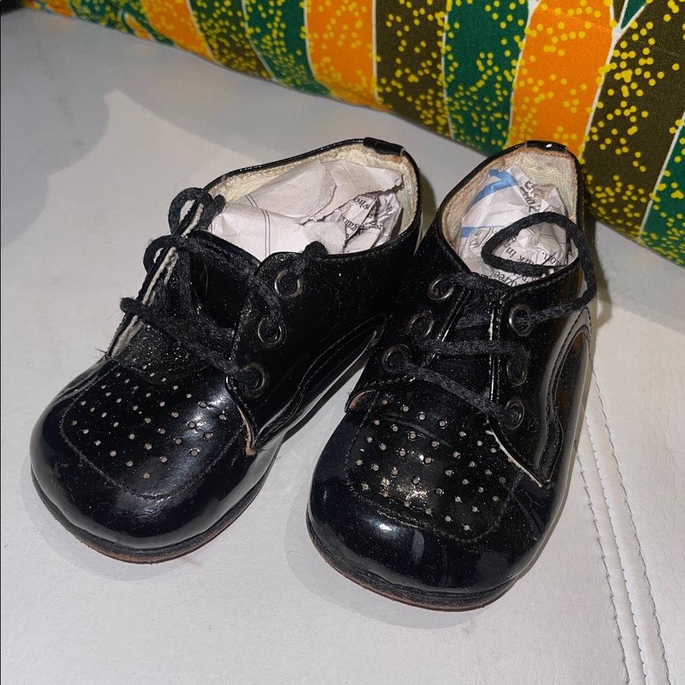 Unique Vintage Black Kids Dress Shoes